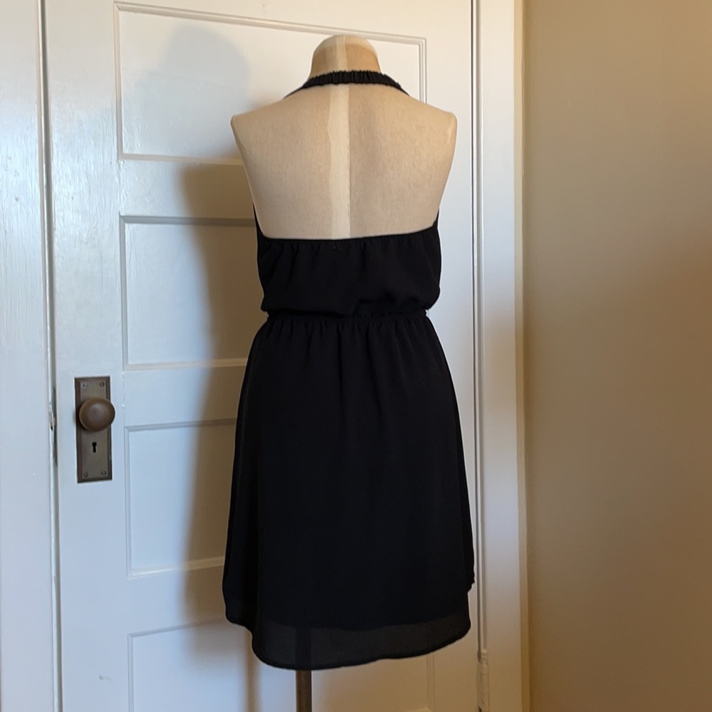 Monteau Black Halter dress size medium - Picture 2 of 6